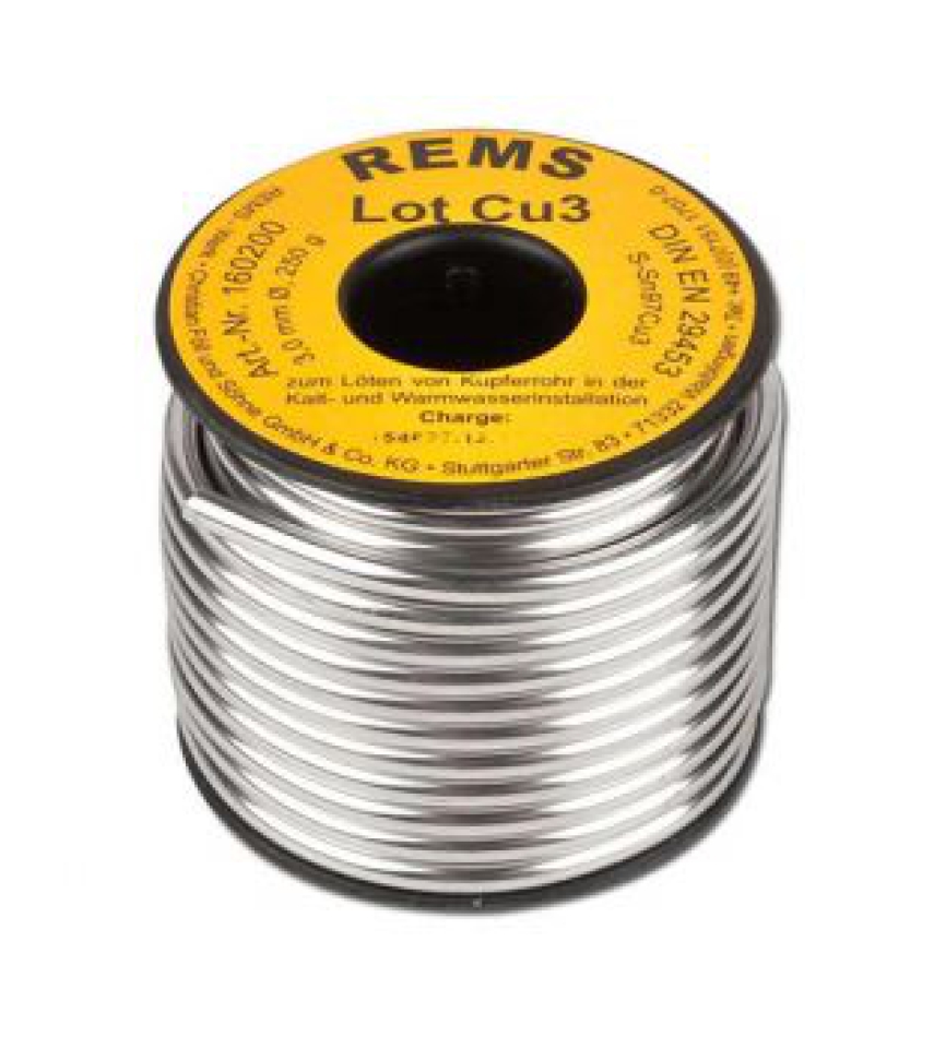 Cuộn dây thiếc 250g 160200, hàn ống đồng REMS Lot Cu 3 160200